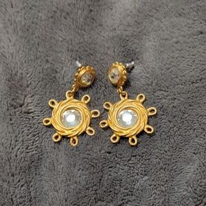 Elegant Gold Earrings with Crystal Accents